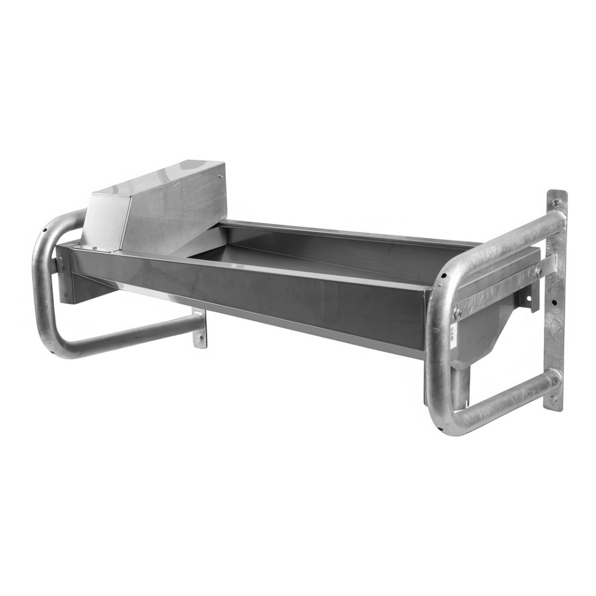 Adăpătoare inox cu suport de perete zincat, 207 × 60 cm, 95 litri