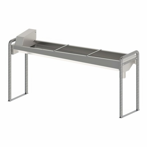 Adăpătoare inox cu picior zincat, 207 × 60 cm, 95 litri