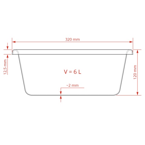 Castron plastic pentru hrana bovinelor, gri, 6 litri